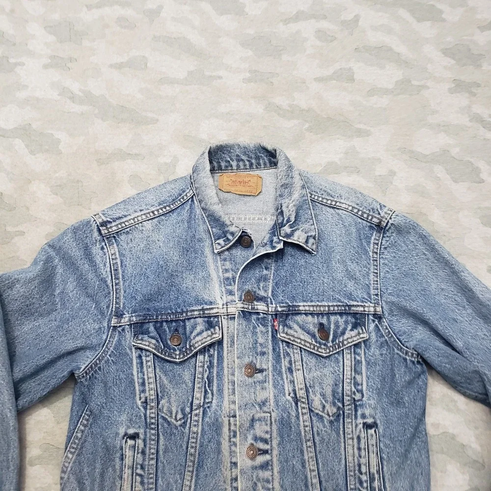 Vintage Levis Trucker Jacket Men 42 Blue Type 3 Made In USA Denim 80s Button 523